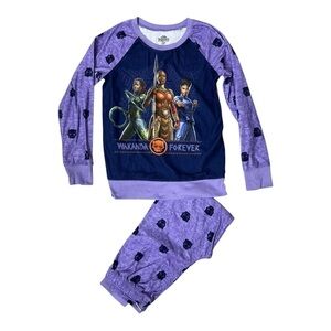 Marvel Black Panther Wakanda Forever Purple Pajama Set - Size Large (10/12)